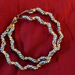 Elegant Gold and Silver Twist Hoop Earrings